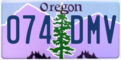 OR license plate 074DMV