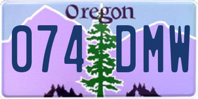 OR license plate 074DMW