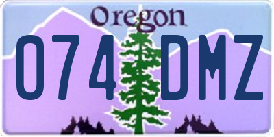 OR license plate 074DMZ