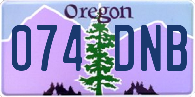 OR license plate 074DNB