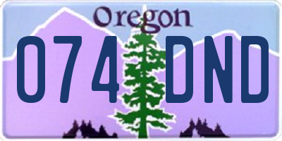 OR license plate 074DND