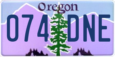 OR license plate 074DNE