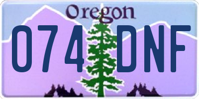 OR license plate 074DNF