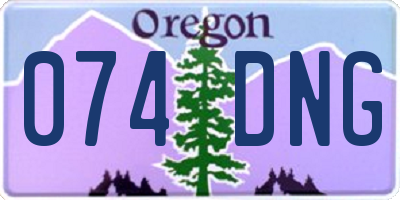 OR license plate 074DNG