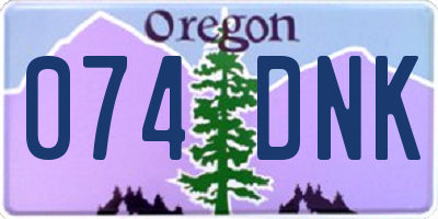 OR license plate 074DNK