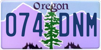 OR license plate 074DNM