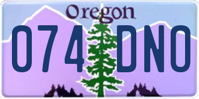OR license plate 074DNO