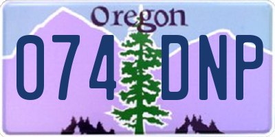OR license plate 074DNP
