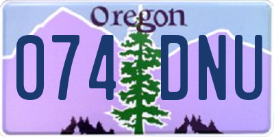 OR license plate 074DNU