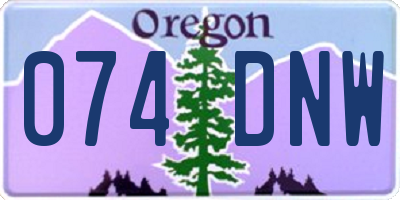 OR license plate 074DNW