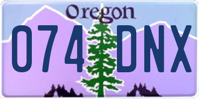OR license plate 074DNX