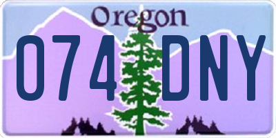 OR license plate 074DNY
