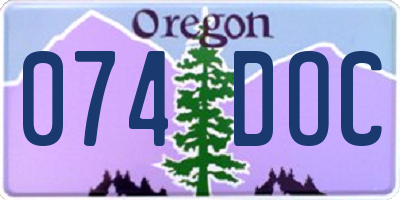 OR license plate 074DOC