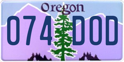 OR license plate 074DOD
