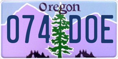 OR license plate 074DOE