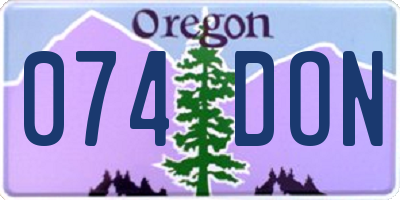 OR license plate 074DON