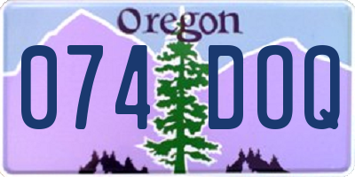 OR license plate 074DOQ