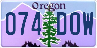 OR license plate 074DOW