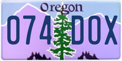 OR license plate 074DOX