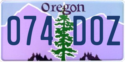 OR license plate 074DOZ