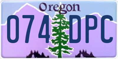 OR license plate 074DPC