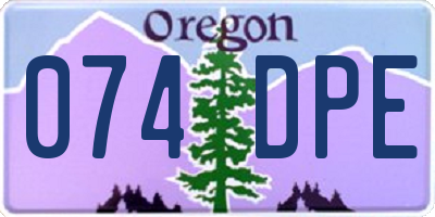 OR license plate 074DPE