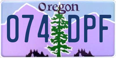 OR license plate 074DPF