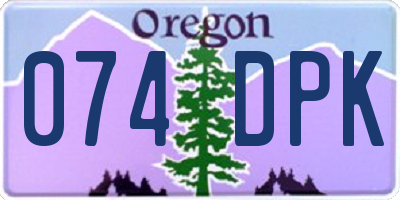 OR license plate 074DPK