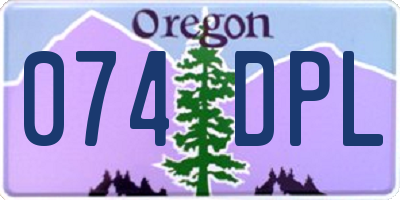 OR license plate 074DPL