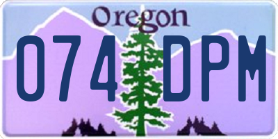 OR license plate 074DPM