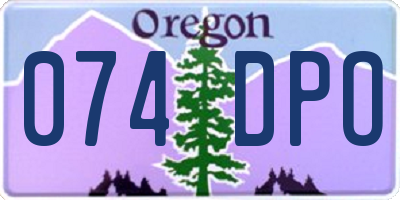 OR license plate 074DPO