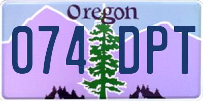 OR license plate 074DPT