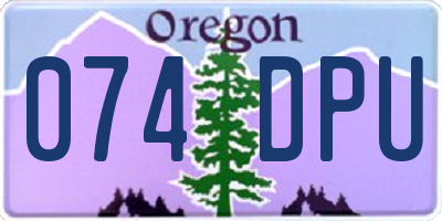 OR license plate 074DPU
