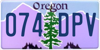 OR license plate 074DPV