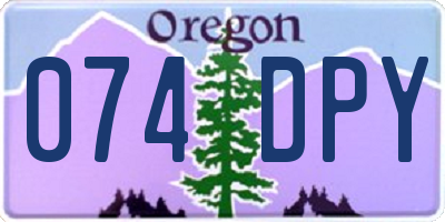 OR license plate 074DPY