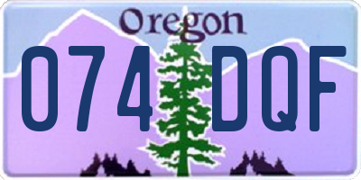 OR license plate 074DQF