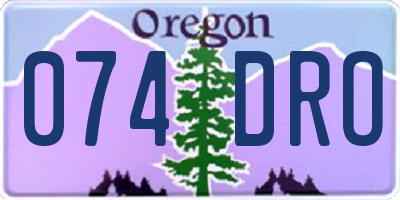 OR license plate 074DRO
