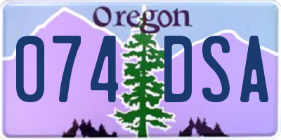 OR license plate 074DSA
