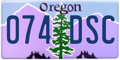OR license plate 074DSC