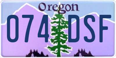 OR license plate 074DSF