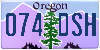 OR license plate 074DSH