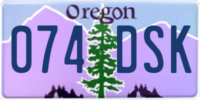 OR license plate 074DSK