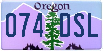 OR license plate 074DSL