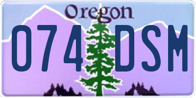 OR license plate 074DSM
