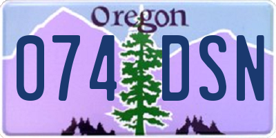 OR license plate 074DSN