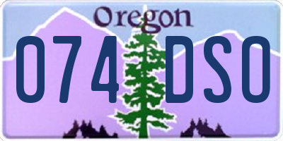 OR license plate 074DSO