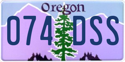 OR license plate 074DSS