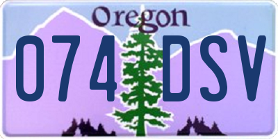 OR license plate 074DSV