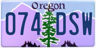 OR license plate 074DSW