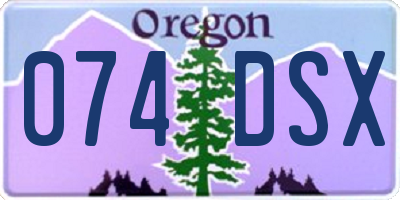 OR license plate 074DSX